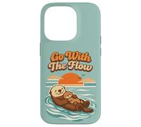 Go with The Flow Sea Otter Retro Animal Coque pour iPhone 14 Pro