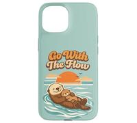 Go with The Flow Sea Otter Retro Animal Coque pour iPhone 15