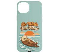 Go with The Flow Sea Otter Retro Animal Coque pour iPhone 15 Plus