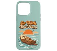 Go with The Flow Sea Otter Retro Animal Coque pour iPhone 15 Pro Max