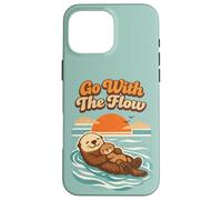 Go with The Flow Sea Otter Retro Animal Coque pour iPhone 16 Pro Max