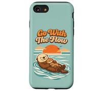 Go with The Flow Sea Otter Retro Animal Coque pour iPhone SE (2020) / 7/8