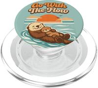 Go with The Flow Sea Otter Retro Animal PopSockets PopGrip pour MagSafe