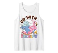 Go with The Flow Shark Pool Day Saying Débardeur