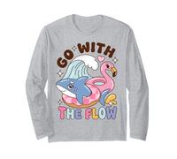Go with The Flow Shark Pool Day Saying Manche Longue