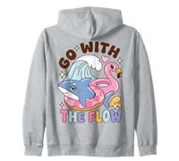 Go with The Flow Shark Pool Day Saying Sweat à Capuche