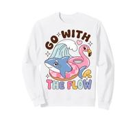 Go with The Flow Shark Pool Day Saying Sweatshirt