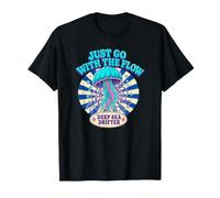 Go with The Flow T-Shirt rétro Jellyfish Ocean Vibes T-Shirt