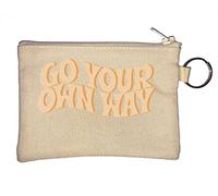 Go Your Own Way Porte-monnaie avec logo ondulé Beige
