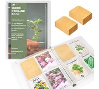 Go2trymo Organiseur de paquets de semences, 100 enveloppes de rangement de graines, lot de 25 pochettes transparentes à 4 poches, taille de la fente de 9,9 x 13,2 cm, convient pour paquet de graines