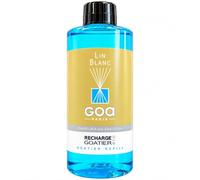 Goa Recharge Bouteille 500Ml | Recharge diffuseur à tiges, parfum maison Lin Blanc, senteur linge frais, fabrication française, parfum élaboré à Grasse