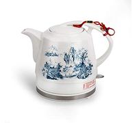 GOABXYEN Bouilloire à Eau Chaude électrique en céramique sans Fil, théière rétro 1,2 L, 1000 W, Eau Rapide pour thé, café, Soupe, Base Amovible, ébullition Dryion/B XXZ