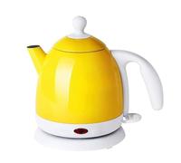 GOABXYEN Bouilloire électrique en Acier Inoxydable, Base séparée d'une capacité de 800 ML, arrêt Automatique et ébullition-Jaune,0,8 L XXZ