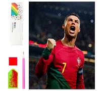 GOACRS CR7 - Peinture diamant 5D - Pour adultes, adolescents, débutants et enfants à partir de 6 ans - Motif football CR7 - 30 x 40 cm - Grand kit de bricolage pour garçons et décoration de la maison