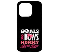 Goals Or Bows Mommy Loves You Sexe Reveal Party Soccer Coque pour iPhone 15 Pro