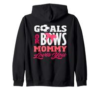 Goals Or Bows Mommy Loves You Sexe Reveal Party Soccer Sweat à Capuche
