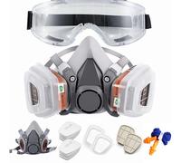 goambuy 18 ni 1 masque respiratoire réutilisable - Masque anti-poussière - Masque de peinture avec filtre - Masque de protection respiratoire à gaz pour peinture - Protection contre les vapeurs