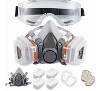 goambuy 26 ni 1 masque respiratoire réutilisable - Masque anti-poussière - Masque de peinture avec filtre - Masque respiratoire à gaz - Protection contre les vapeurs - 20 ouates filtrantes