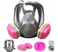 goambuy 60926 Masque à gaz avec filtre, masque anti-poussière, protection respiratoire, cartouches filtrantes, masque complet réutilisable pour la peinture, le gaz, la peinture, la poussière, les