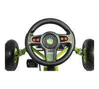 Goart/kart avec volant sonore et pneus à air noir et vert TU