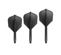 Goat Flights de fléchettes Air Black No6 – Courts – 3 flights plastique avec shaft – Noir