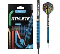 GOAT - Athlete Brass Fléchettes Pointe Acier 12G, Bleu, Comprend 3 Barrels, 3 Flights et 3 Tiges