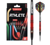 GOAT - Athlete Brass Fléchettes Pointe Acier 11 G, Rouge, Comprend 3 Barrels, 3 Flights et 3 Tiges