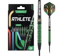 GOAT - Athlete Green Brass Fléchettes Pointes d'acier 10 G, Comprend 3 Barrels, 3 Flights et 3 Shafts