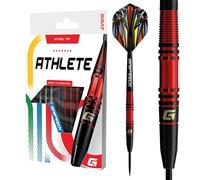 GOAT - Athlete Yellow 90% Tungstène Jeu de Fléchettes Pointe Acier, 22G/24G/26G, Jaune, avec 3 Barrels, 3 Ailettes et 3 Tiges