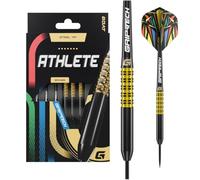 GOAT - Athlete Brass Fléchettes Pointe Acier 12 G, Jaune, Comprend 3 Barrels, 3 Flights et 3 Tiges