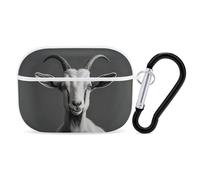 Goat Coque rigide pour Airpod Pro - Protection complète contre les chutes avec porte-clés - Compatible avec AirPod Pro 2e/1ère génération, LED avant visible, blanc
