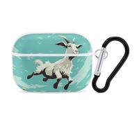 Goat Coque rigide pour Airpod Pro - Protection complète contre les chutes avec porte-clés - Compatible avec AirPod Pro 2e/1ère génération, LED avant visible, blanc
