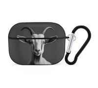 Goat Coque rigide pour Airpod Pro - Protection complète contre les chutes avec porte-clés - Compatible avec AirPod Pro 2e/1ère génération, LED avant visible, noir