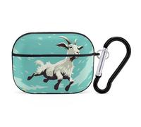 Goat Coque rigide pour Airpod Pro - Protection complète contre les chutes avec porte-clés - Compatible avec AirPod Pro 2e/1ère génération, LED avant visible, noir