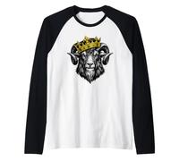 Goat Crown King Greatest of Funny Goat Crowned Manche Raglan