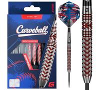 GOAT - Curveball 25 G 95% Tungstène, Rouge, Fléchettes Pointe Acier, Gravé
