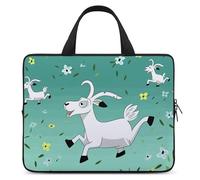 Goat Frolic - Housse pour ordinateur portable ultra fine, légère et imperméable - Sac pour ordinateur portable de 17 po - Matériau en néoprène durable - Sac de protection portable avec dragonne