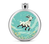 Goat Frolic Petite fiole à whisky portable en acier inoxydable anti-fuite pour fête de mariage, témoin d'honneur, cadeau de demoiselle d'honneur - 140 ml