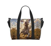 Goat Frolic Sac de voyage pour femme, grand sac fourre-tout de week-end, sac d'entraînement de gym, sac d'hôpital pour maman, Noir , Taille unique