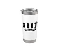 GOAT God Over All Things, Christian Faith, Jésus, Christ Gobelet isotherme en acier inoxydable double paroi