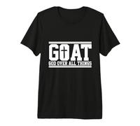 Goat God Over All Things Christian Faith Jésus T-Shirt Haut de Gamme