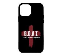 Goat God Over All Things Christian Red Cross Design G.O.A.T. Coque pour iPhone 12 Mini