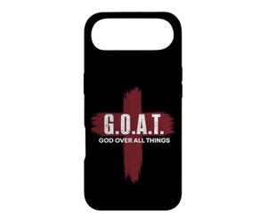 Goat God Over All Things Christian Red Cross Design G.O.A.T. Coque pour iPhone Air