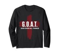 Goat God Over All Things Christian Red Cross Design G.O.A.T. Manche Longue