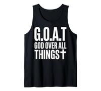 Goat God Over All Things Typographie Croix Débardeur