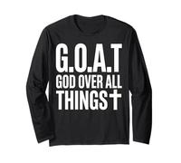 Goat God Over All Things Typographie Croix Manche Longue