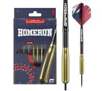 GOAT - Homerun Brass Fléchettes Pointe Acier d'Or, Comprend 3 Barrels, 3 Flights et 3 Tiges