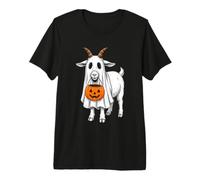 Goat Trick Or Treating - Drôle de chèvre fantôme Effrayant Halloween T-Shirt Haut de Gamme