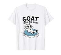 Goat with The Flow Funny Goat Swim T-Shirt