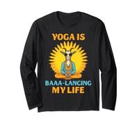 Goat Yoga Baaa-Lancing My Life Retro Balance Pose Humour Manche Longue